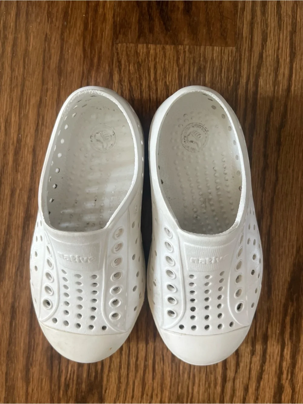 Native Shoes Kids White Slip-On Perforated Sneakers